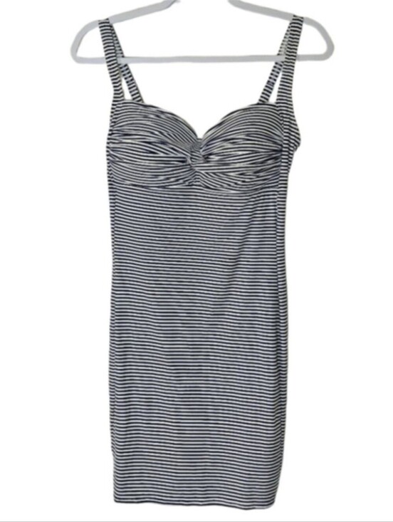 bond-eye Other - Bond-Eye Australia Striped Mini Dress Size 10 White Navy Built in Bra
